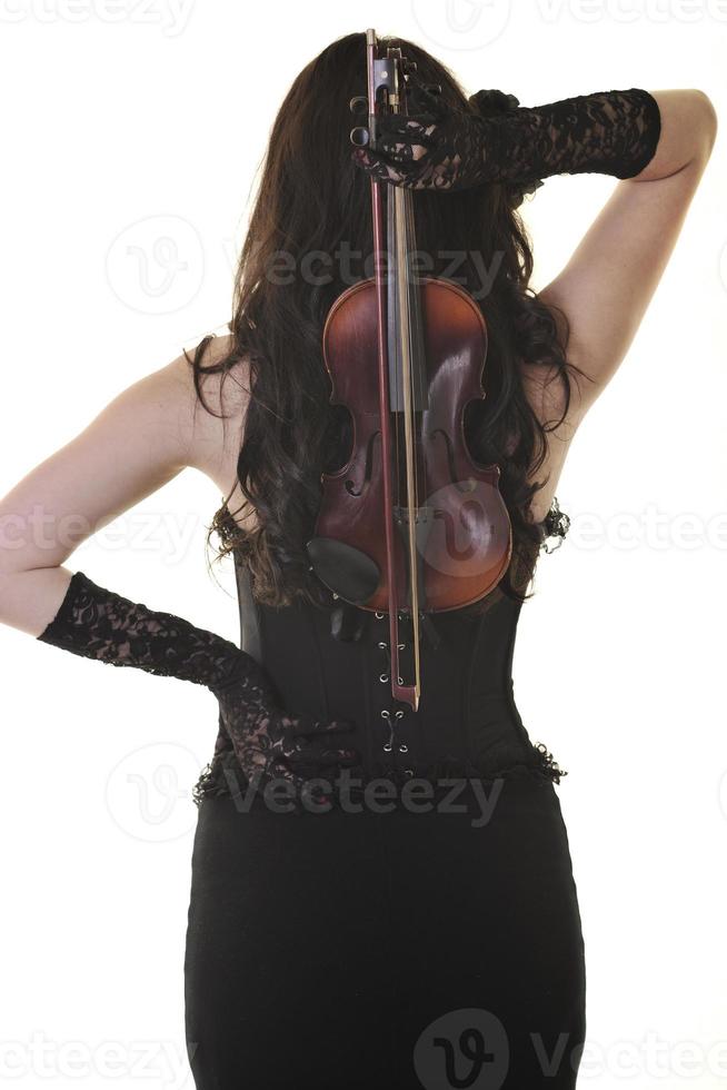 beautiful young lady play violin photo