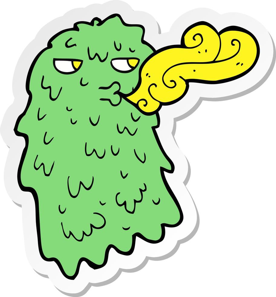 sticker of a cartoon gross ghost vector