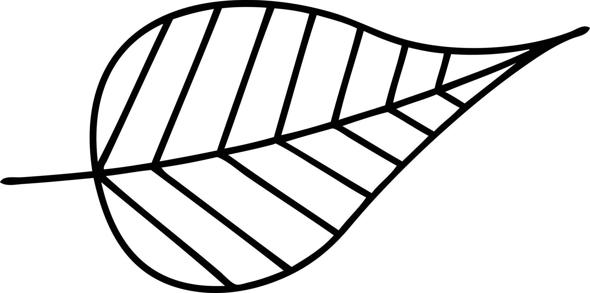 line drawing cartoon green leaf vector