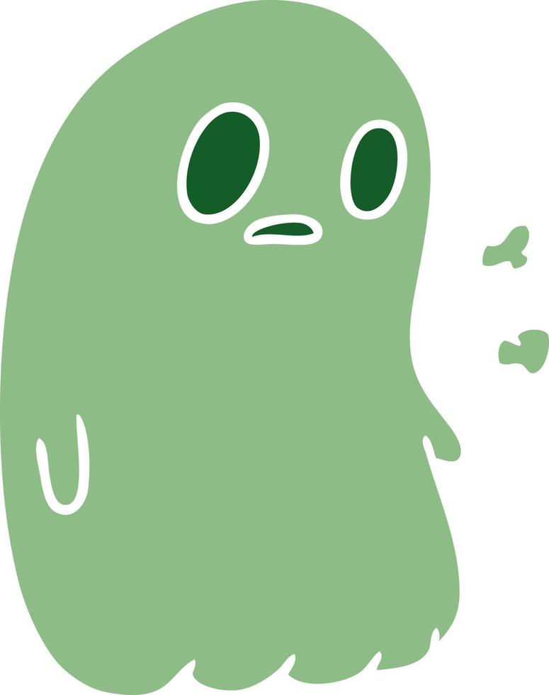 dibujos animados de un fantasma lindo kawaii vector