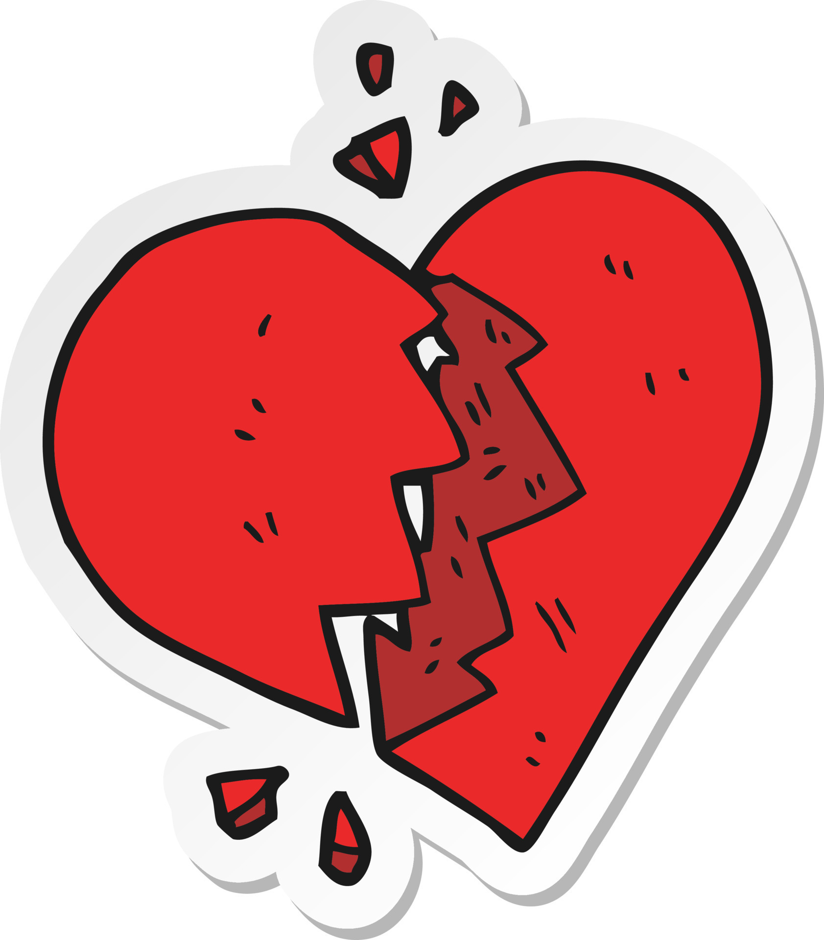 sticker of a cartoon broken heart 10729927 Vector Art at Vecteezy sticker of a cartoon broken heart 10729927 Vector Art at Vecteezy