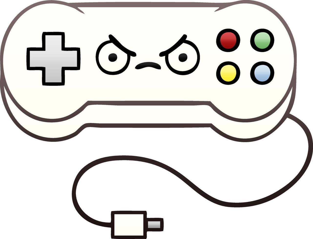 gradient shaded cartoon game controller vector