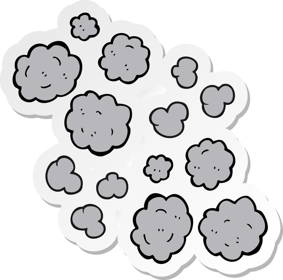 sticker of a cartoon smoke clouds vector