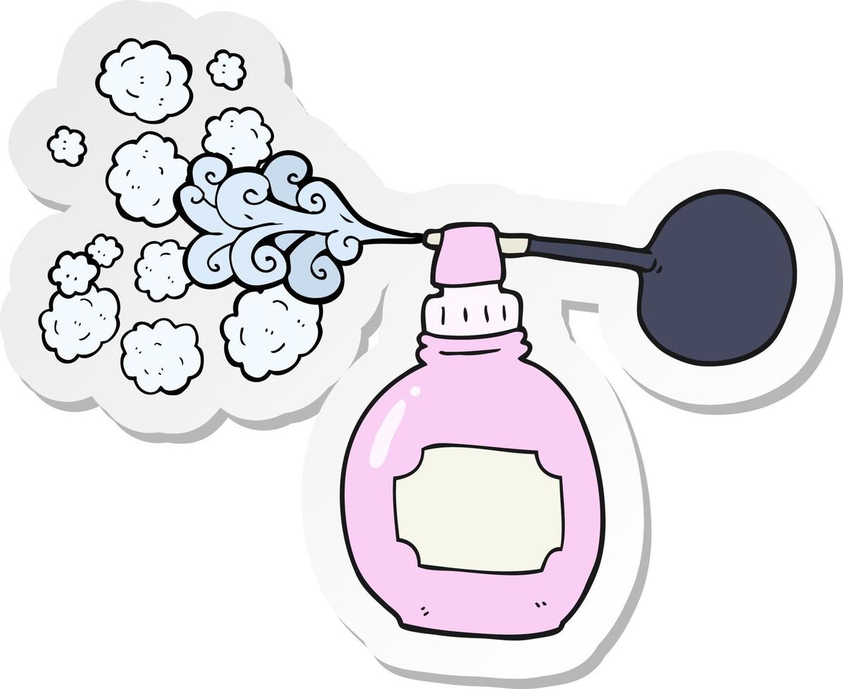 sticker of a cartoon perfume bottle vector