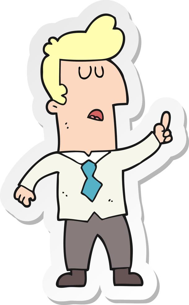 sticker of a cartoon businessman vector