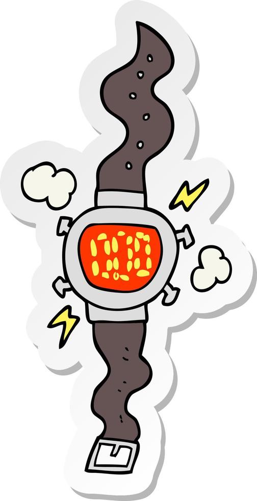 sticker of a cartoon wrist watch vector