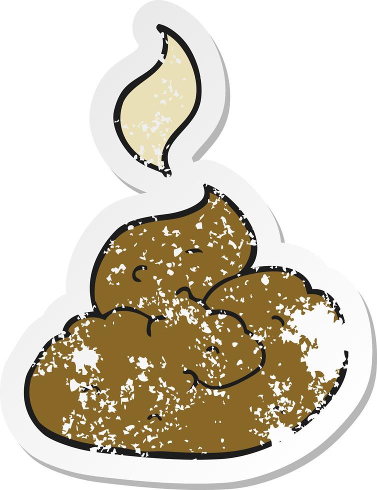 retro distressed sticker of a cartoon gross poop vector