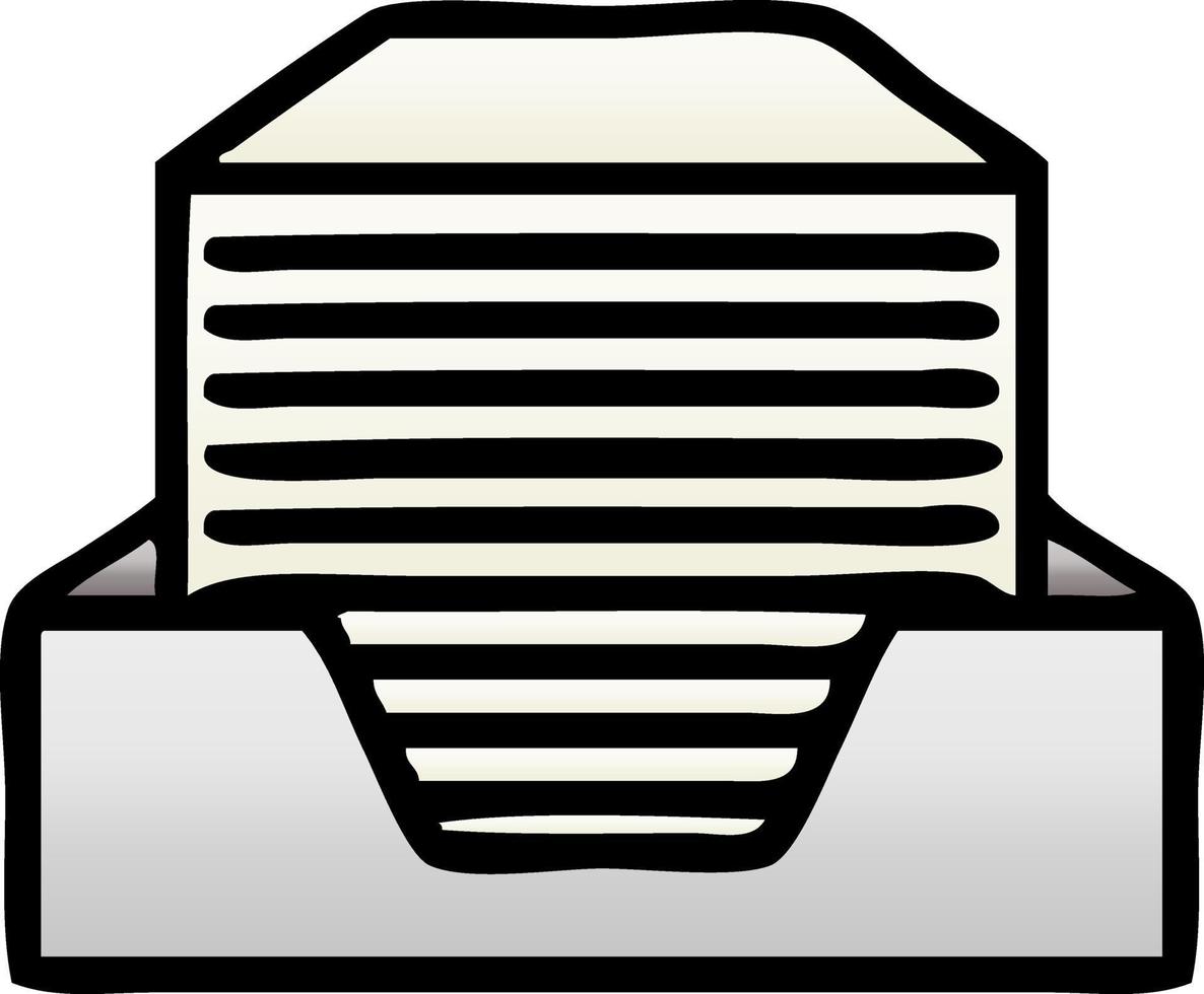 gradient shaded cartoon stack of office papers vector