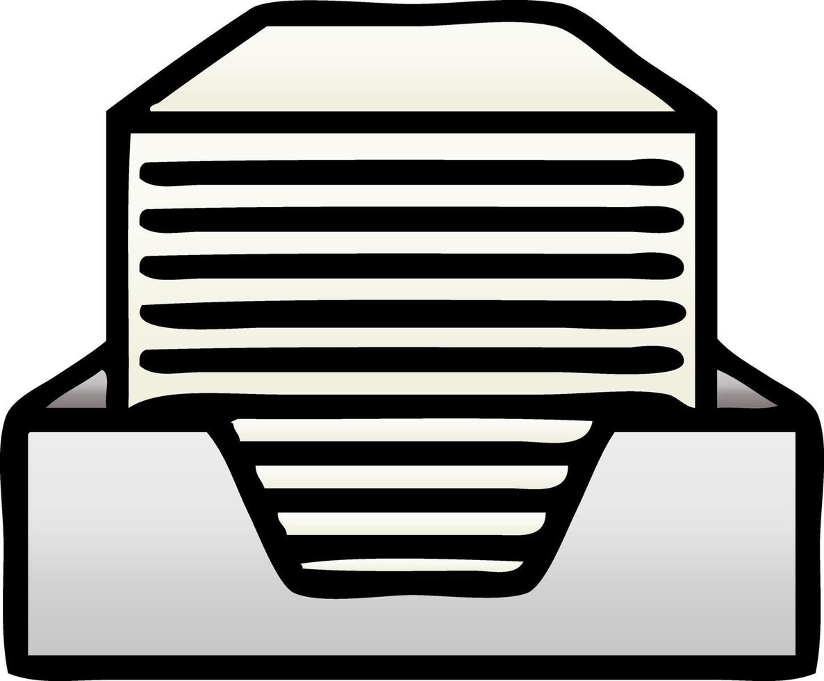 gradient shaded cartoon stack of office papers vector