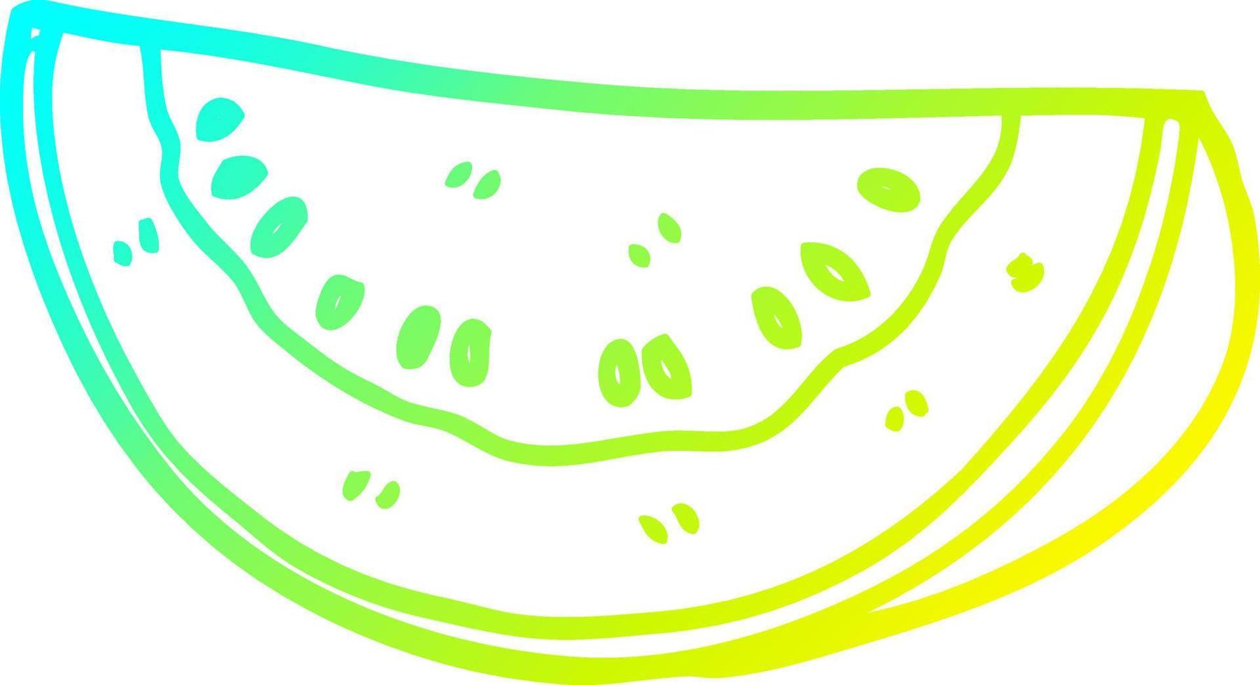 cold gradient line drawing cartoon watermelon vector