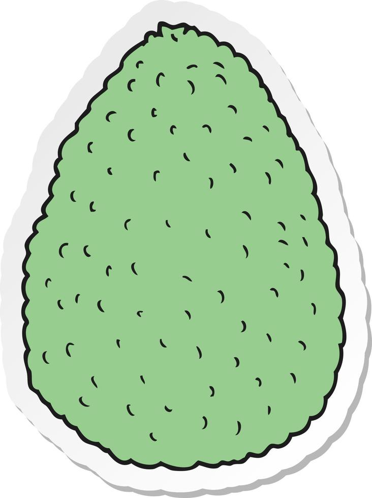 sticker of a cartoon avocado vector