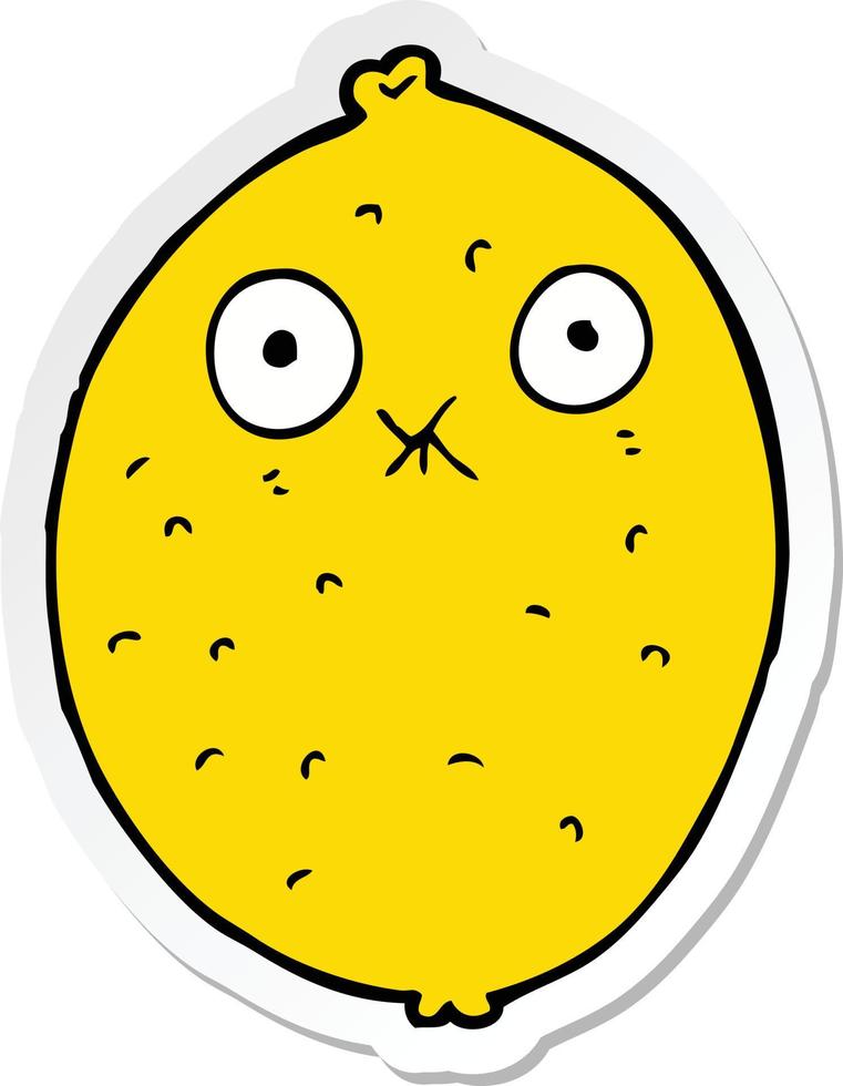 sticker of a cartoon bitter lemon vector