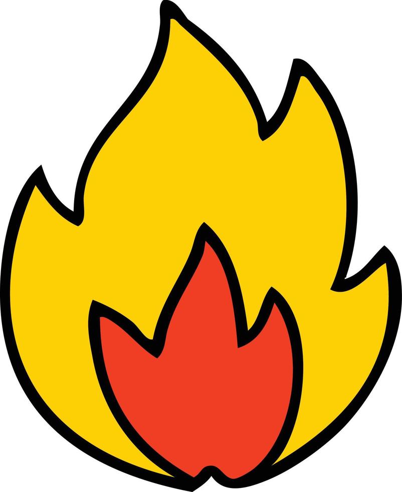 cute cartoon fire vector