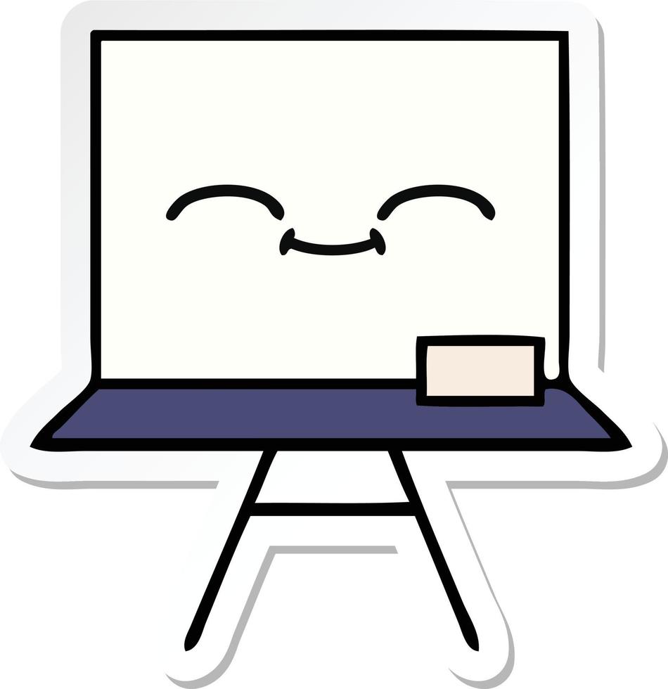 sticker of a cute cartoon white board vector