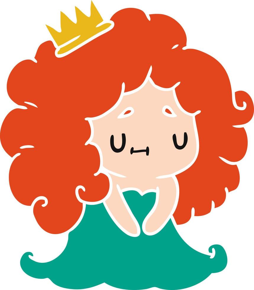 caricatura de una linda princesa kawaii vector