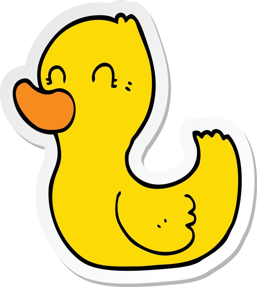 sticker of a cartoon duck vector