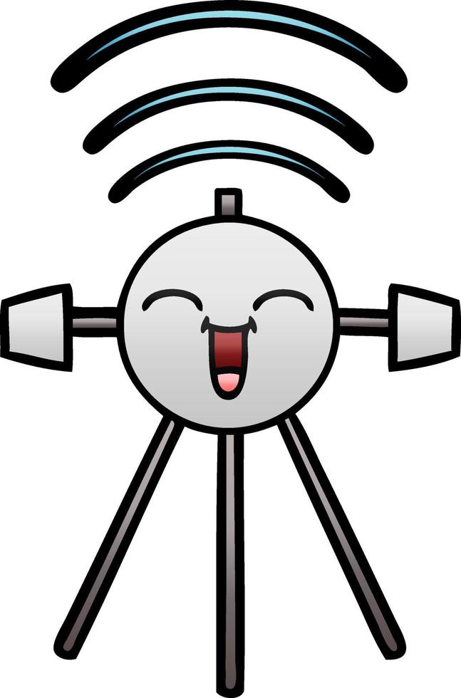 gradient shaded cartoon satellite vector