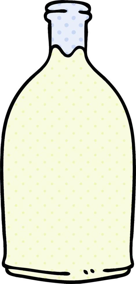 quirky comic book style cartoon milk bottle vector