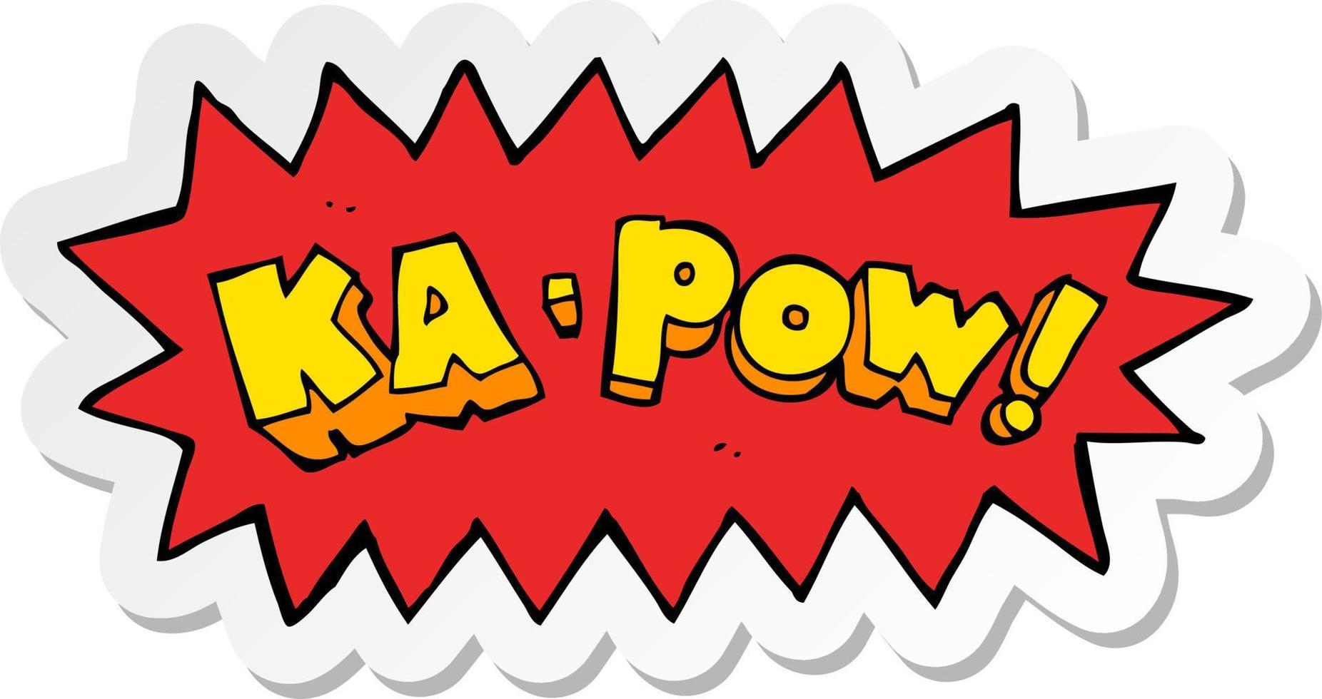 sticker of a cartoon ka pow vector