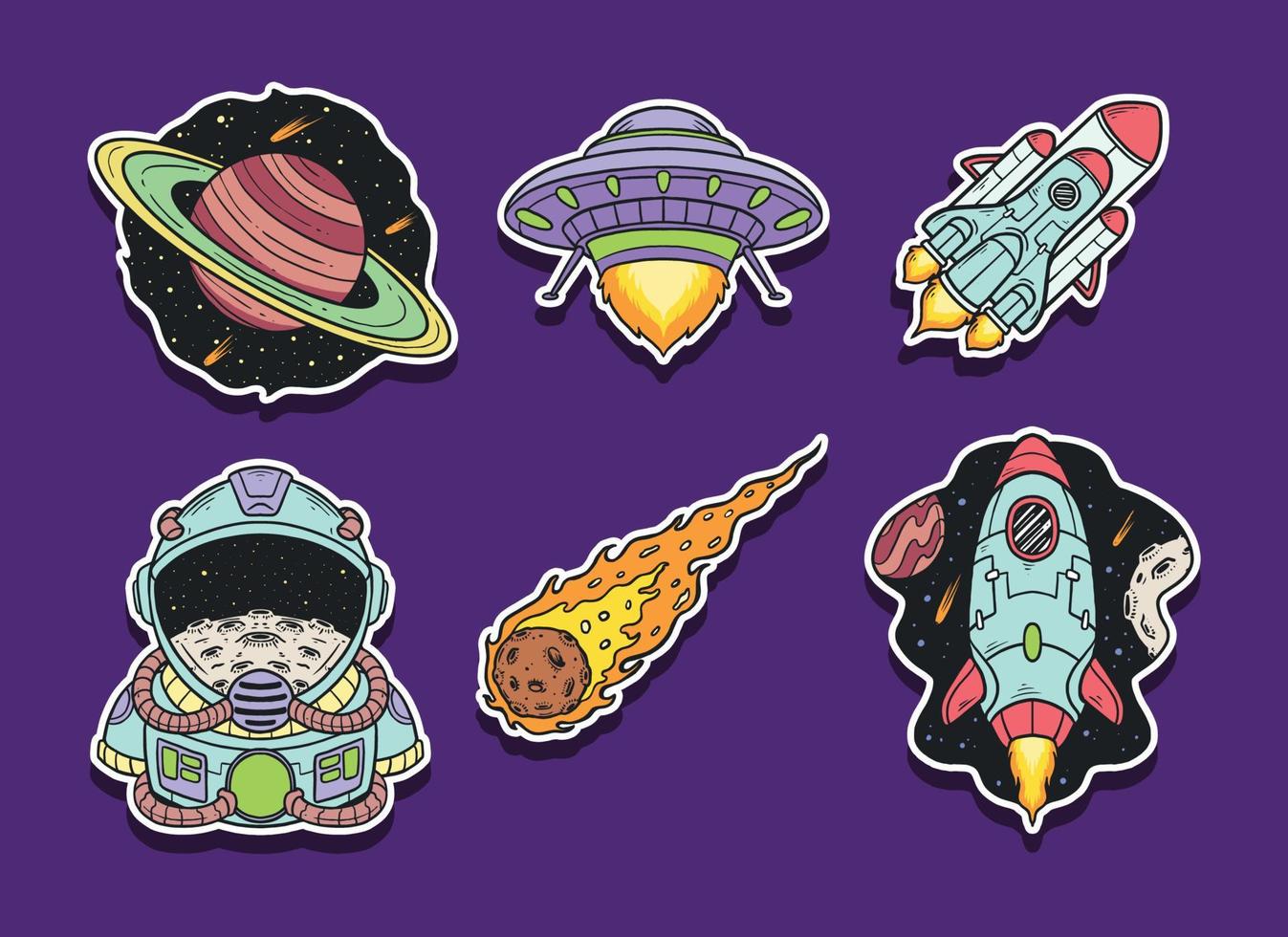 Outer Space Tattoo Set vector