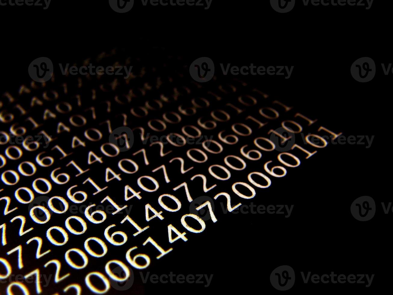 database concept with printed and coded database records photo