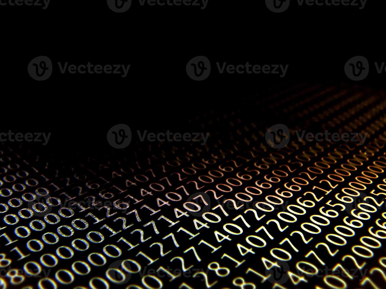 database concept with printed and coded database records photo