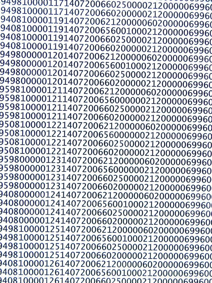 database concept with printed and coded database records photo