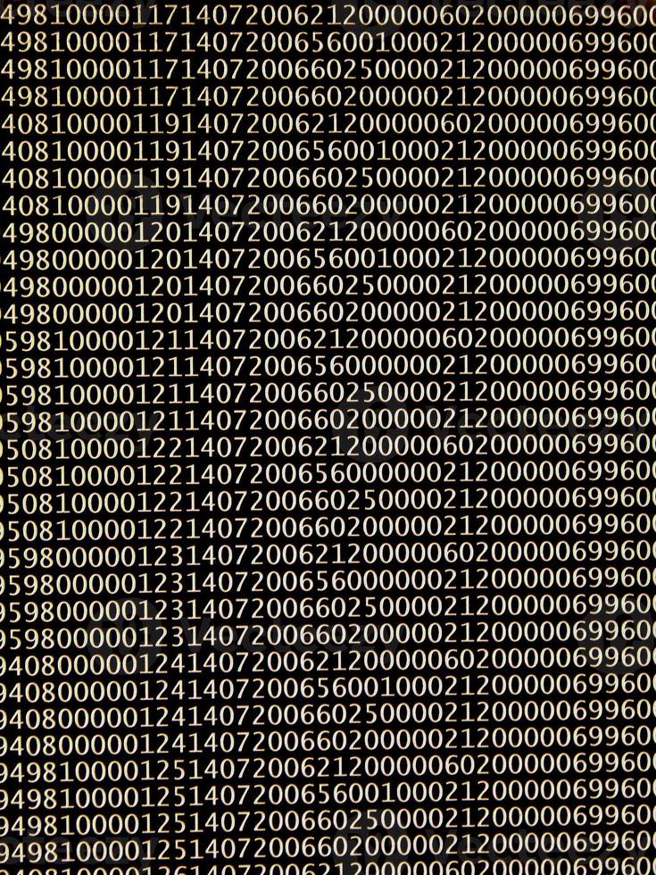 database concept with printed and coded database records photo