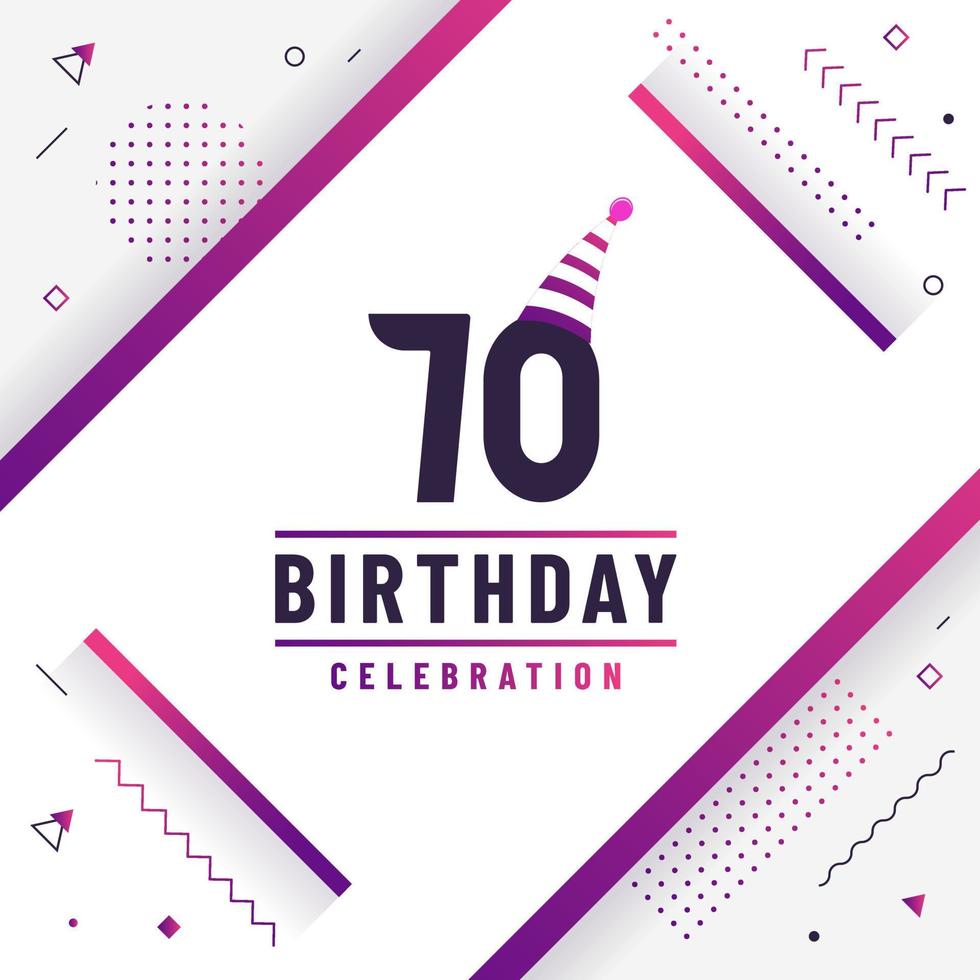 70 years birthday greetings card, 70th birthday celebration background free vector. vector