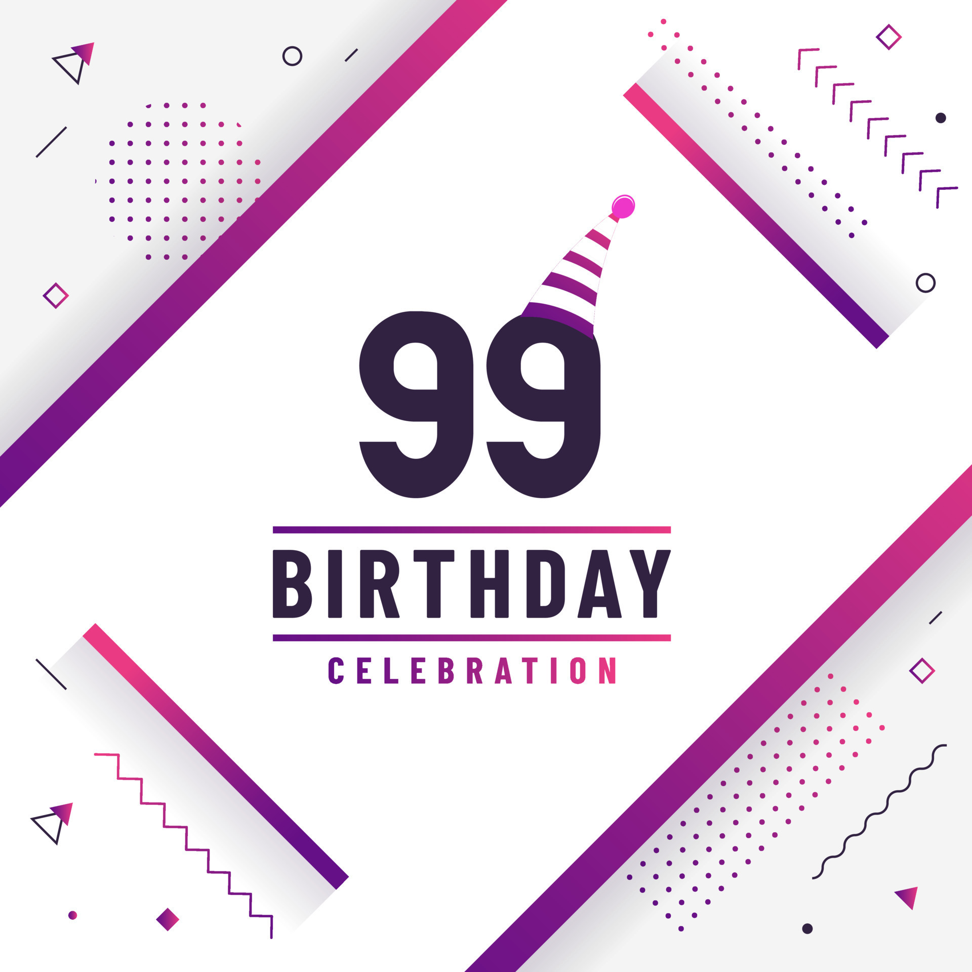 99 years birthday greetings card, 99th birthday celebration background
