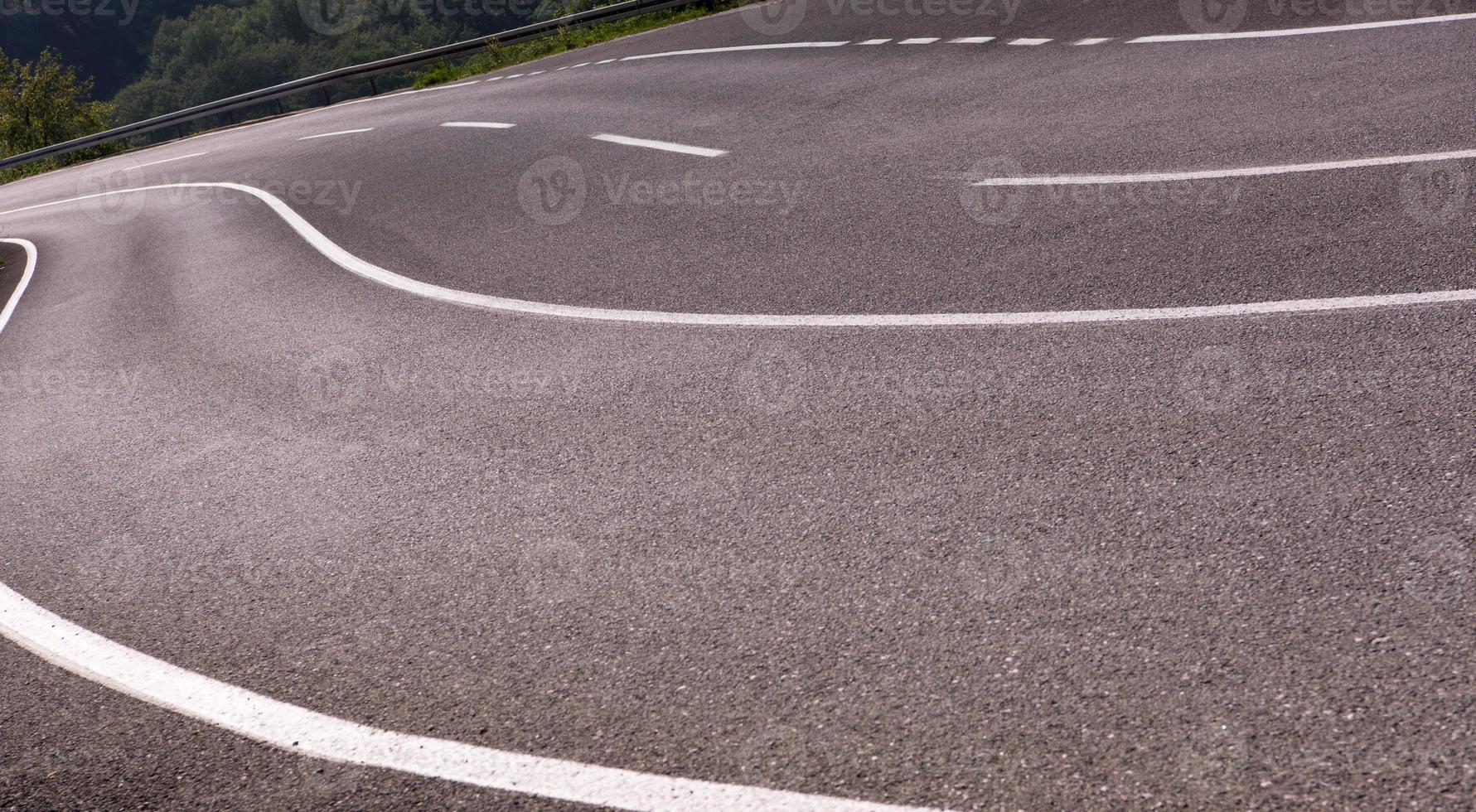 asphalt road in beautiful countryside photo