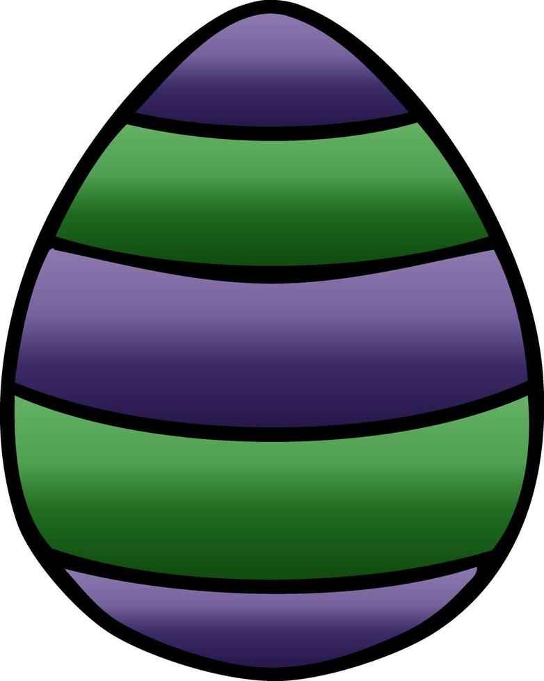 quirky gradient shaded cartoon easter egg vector