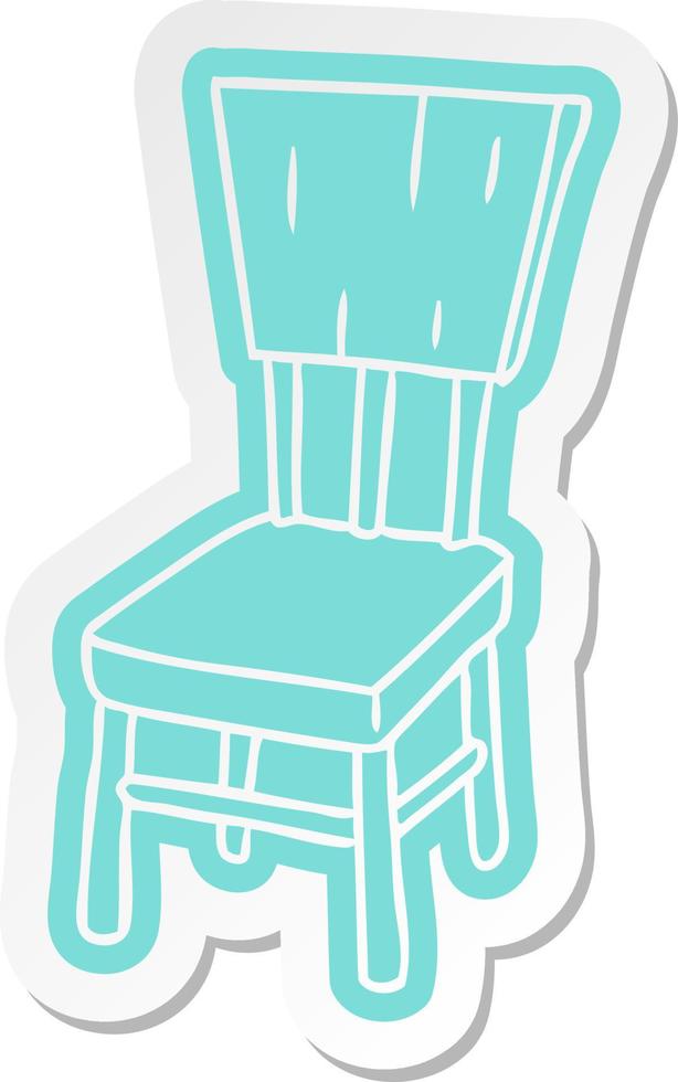 cartoon sticker of a wooden chair vector