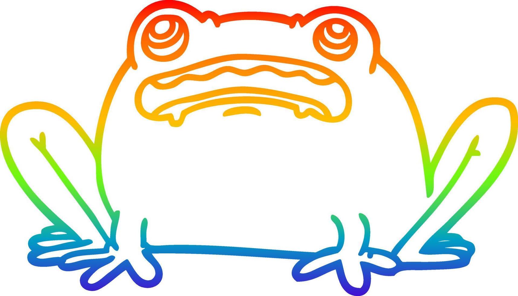arco iris gradiente línea dibujo dibujos animados rana vector