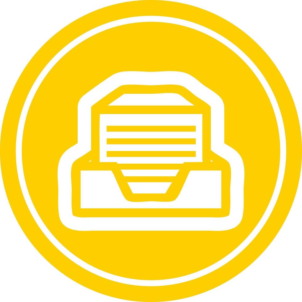 office paper stack circular icon vector