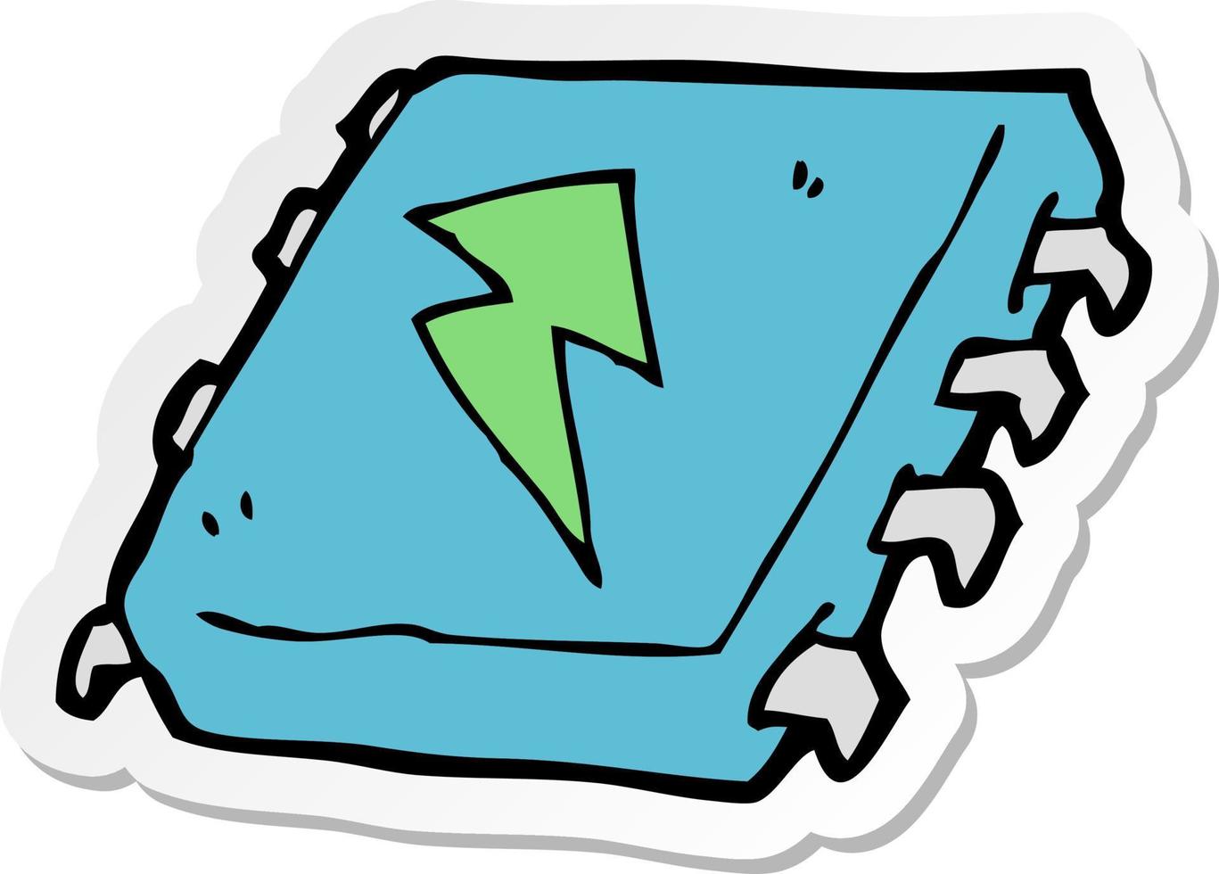 sticker of a cartoon computer chip vector