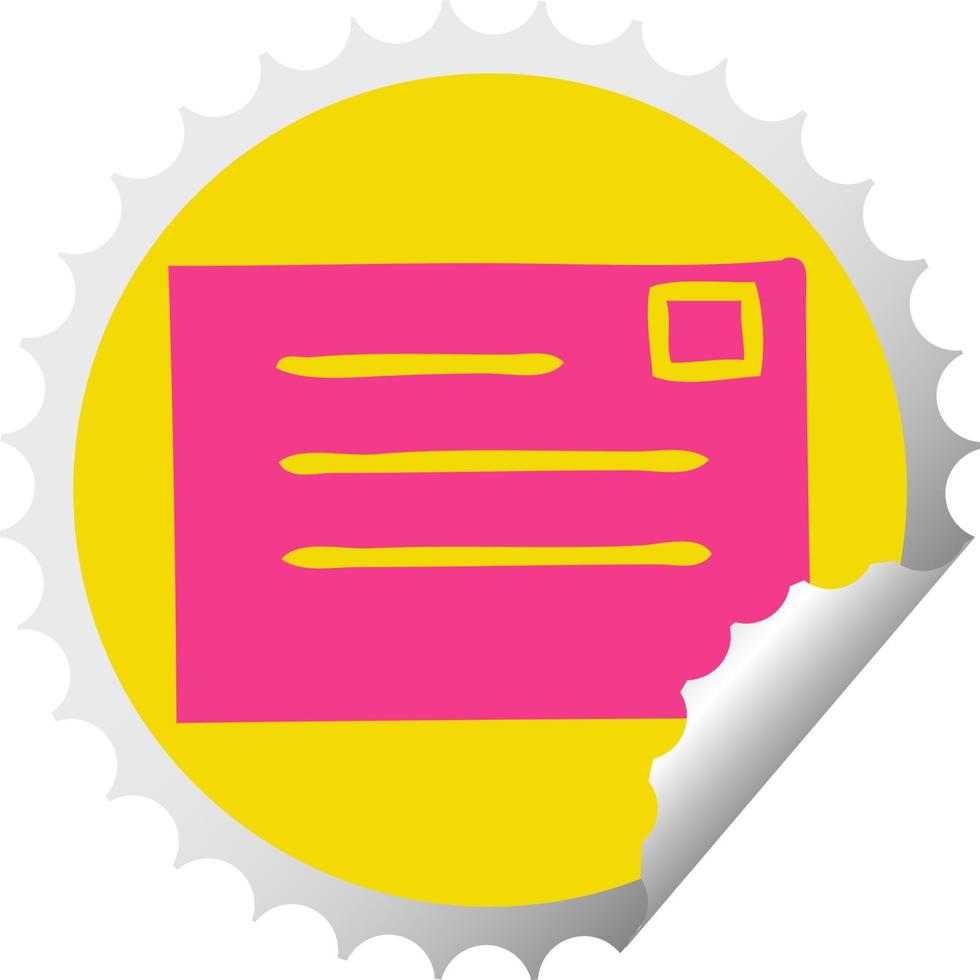 circular peeling sticker cartoon letter vector