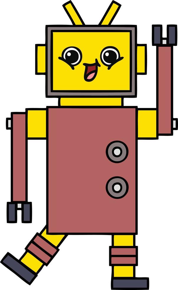 cute cartoon robot vector