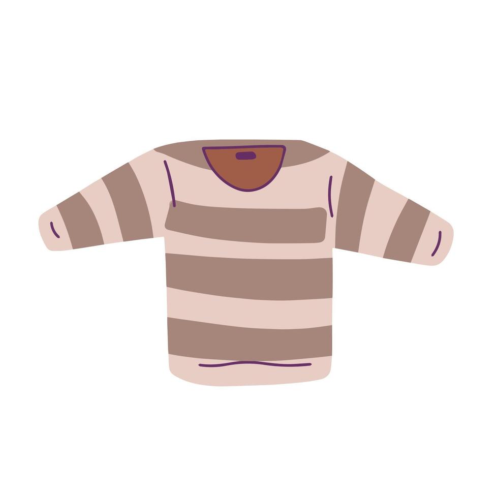 Doodle T-shirt. Rough sketch of casual clothes. Cute cartoon illustration. Isolated flat design vector