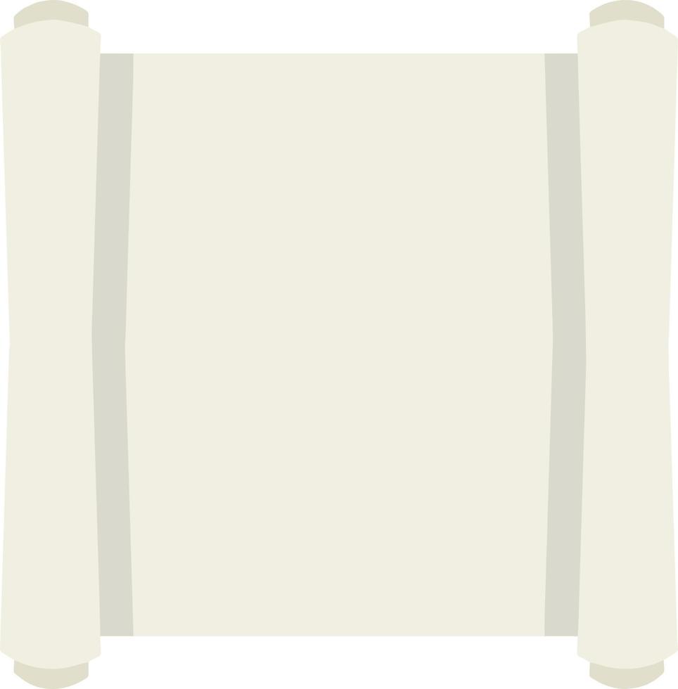 Blank sheet of paper with roll. Cartoon flat illustration. Place for text and template. Ancient scroll papyrus vector
