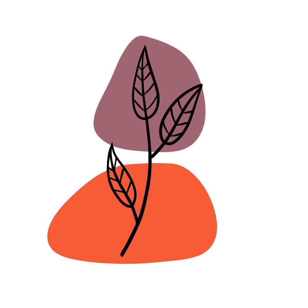 Plant on background of colored spots. vector