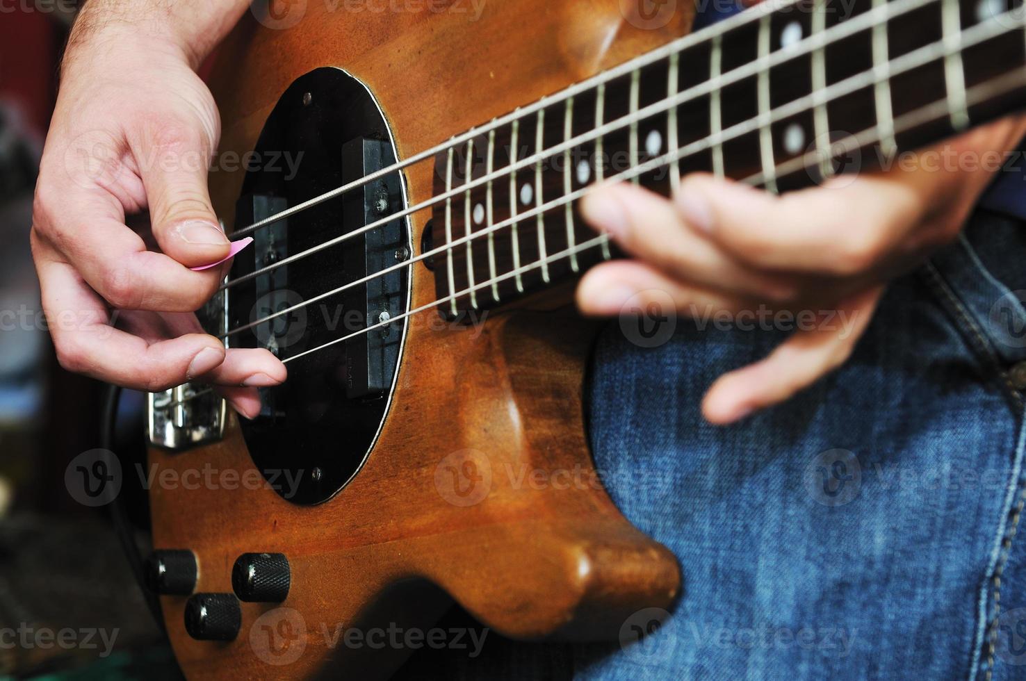 music band have training in garage photo