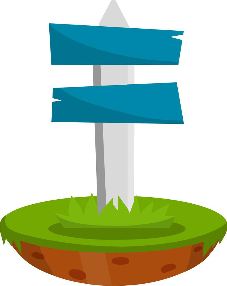 Path pointer with plate. Cartoon flat illustration. Direction way. vector