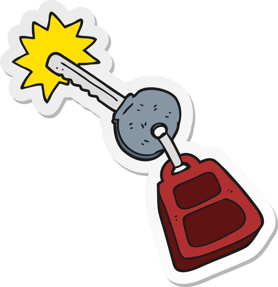 sticker of a cartoon key vector