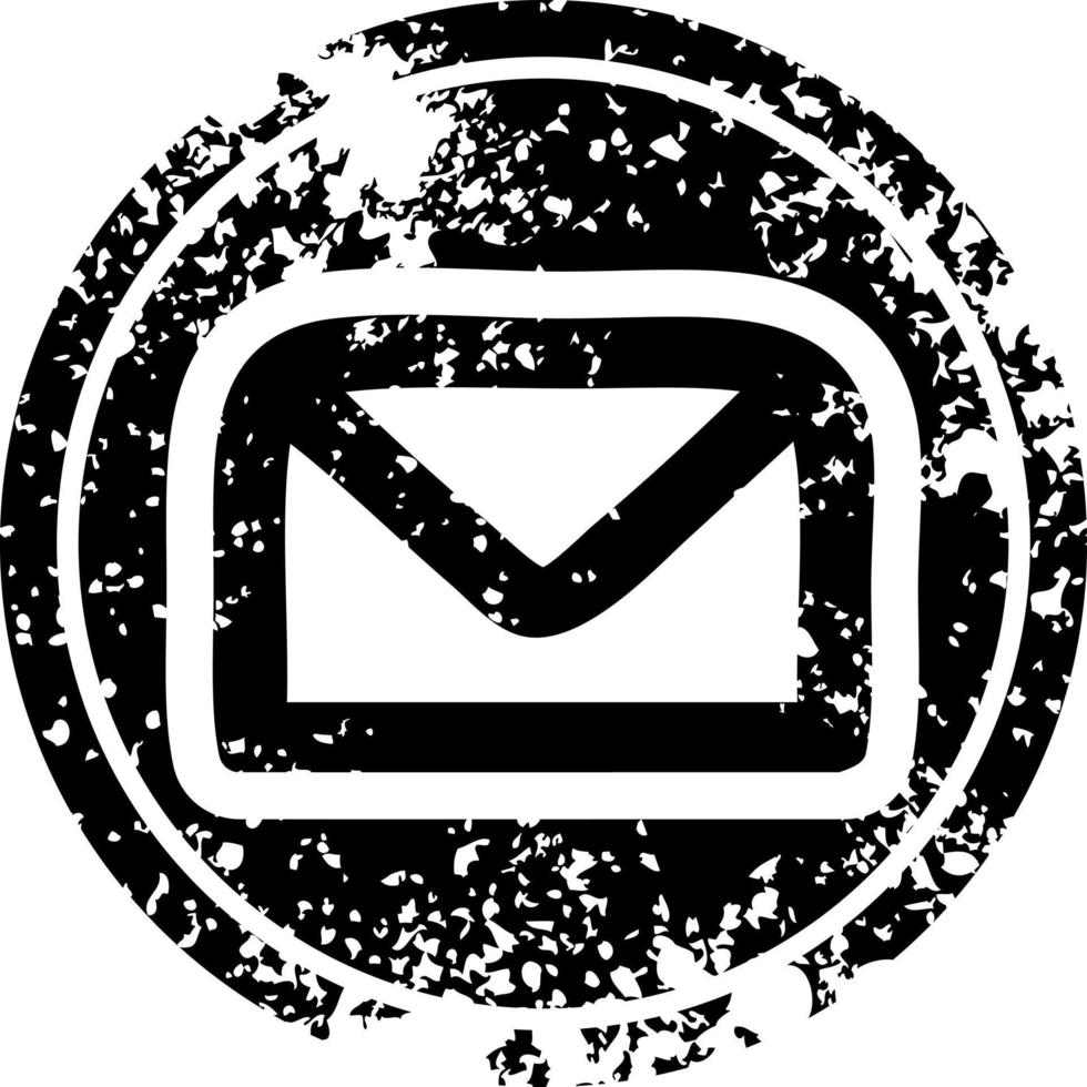 envelope letter distressed icon vector