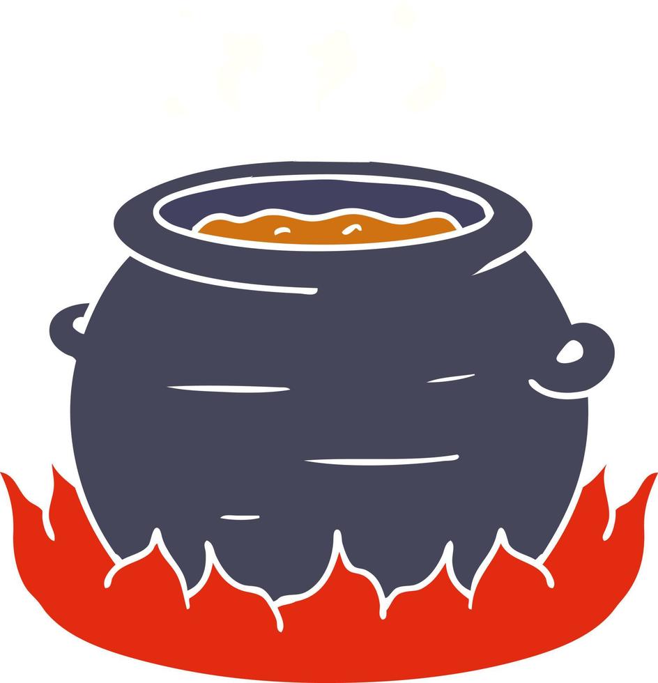 cartoon doodle of a pot of stew vector