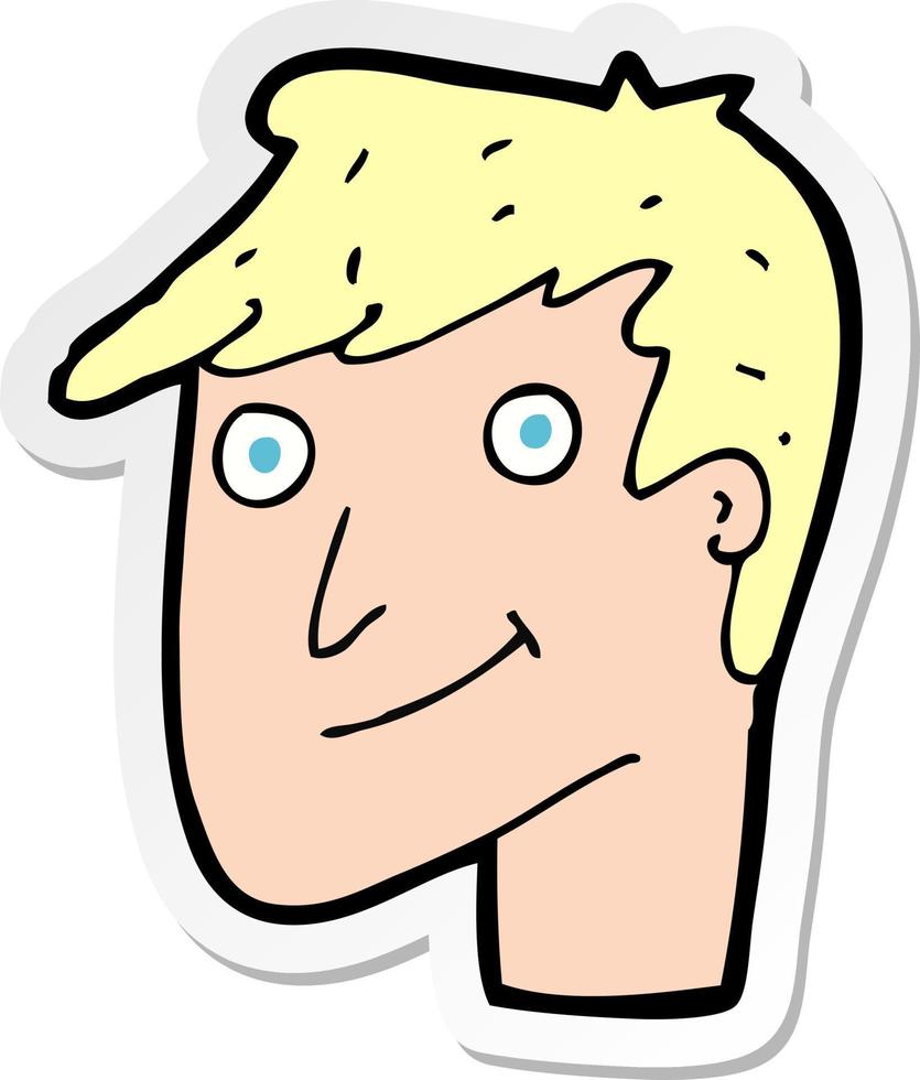 sticker of a cartoon happy man vector