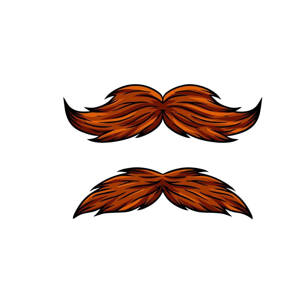 Long moustache of old man vector