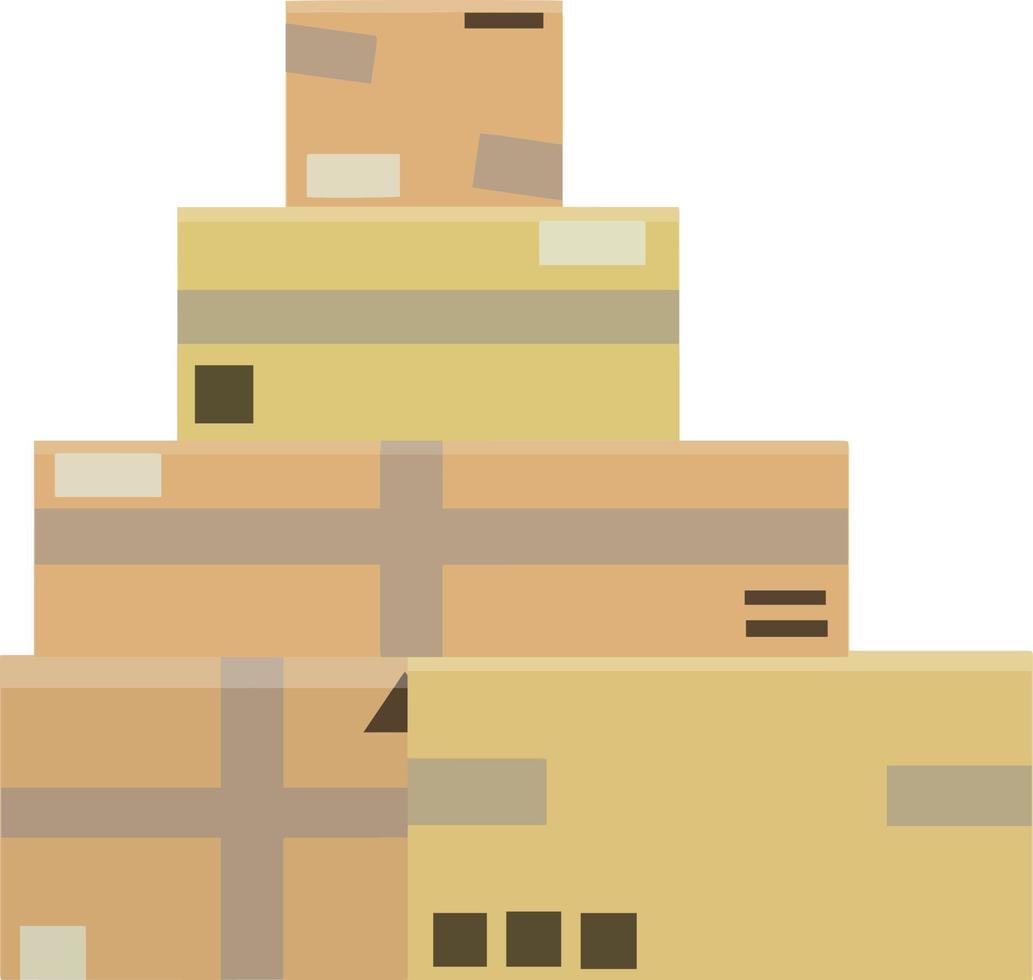 conjunto de paquetes en cajas de cartón. vector
