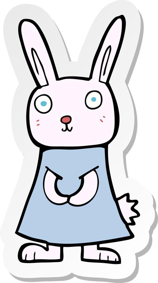 sticker of a cartoon rabbit vector